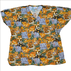 Animal Print Scrub Top Size Medium